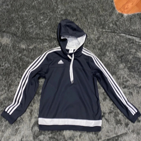 Adidas Climalite grey white kids unisex jersey top Sz M - Picture 1 of 6